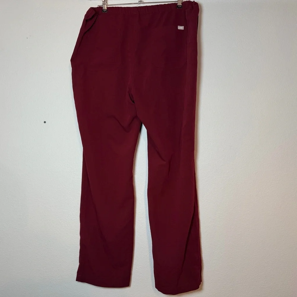 Figs Mens Pisco Basic Scrub Pants Size XL Burgundy Red Straight Leg